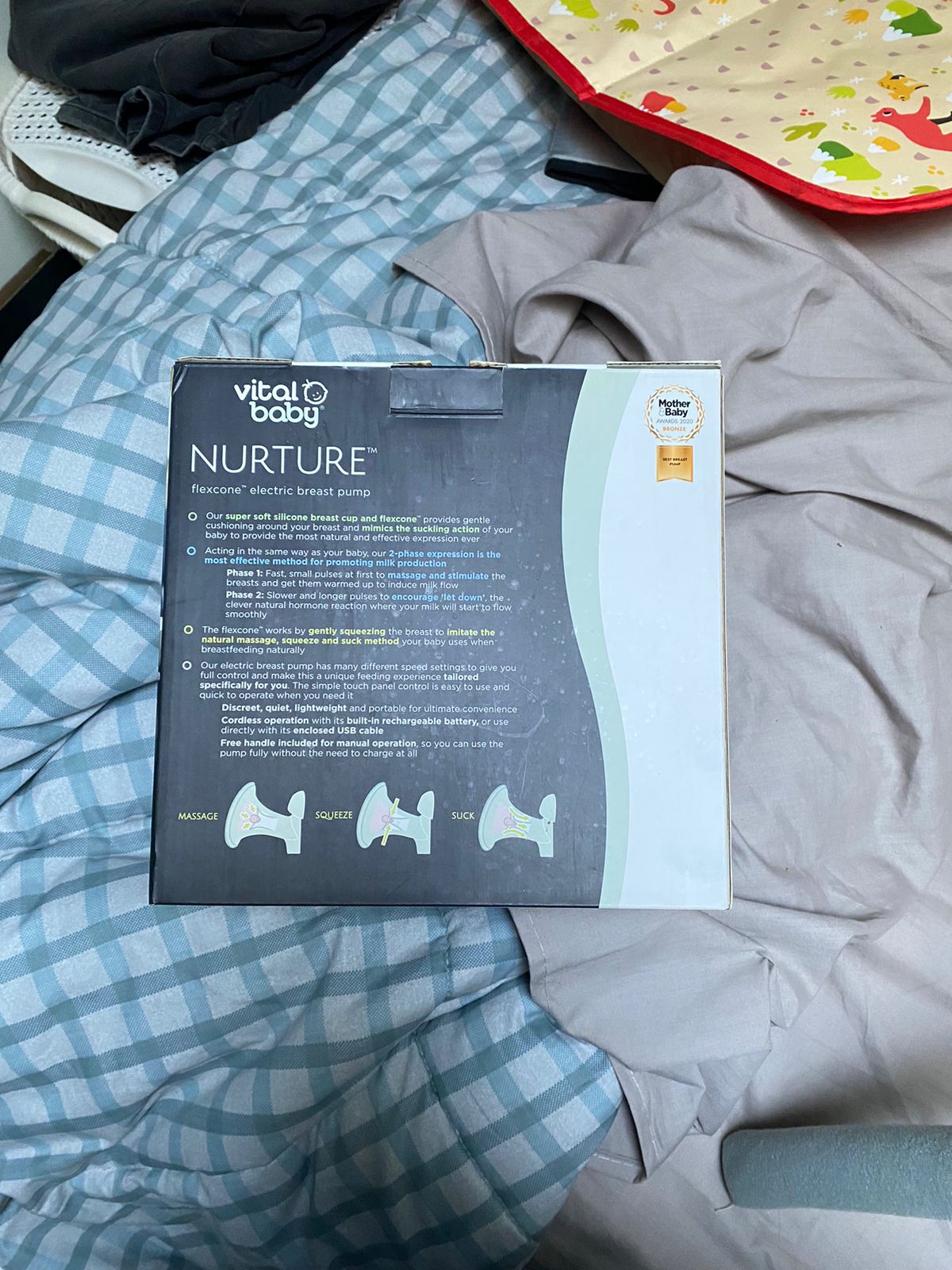 (#PG3847) Extractor de leche eléctrico. Marca Vital Baby