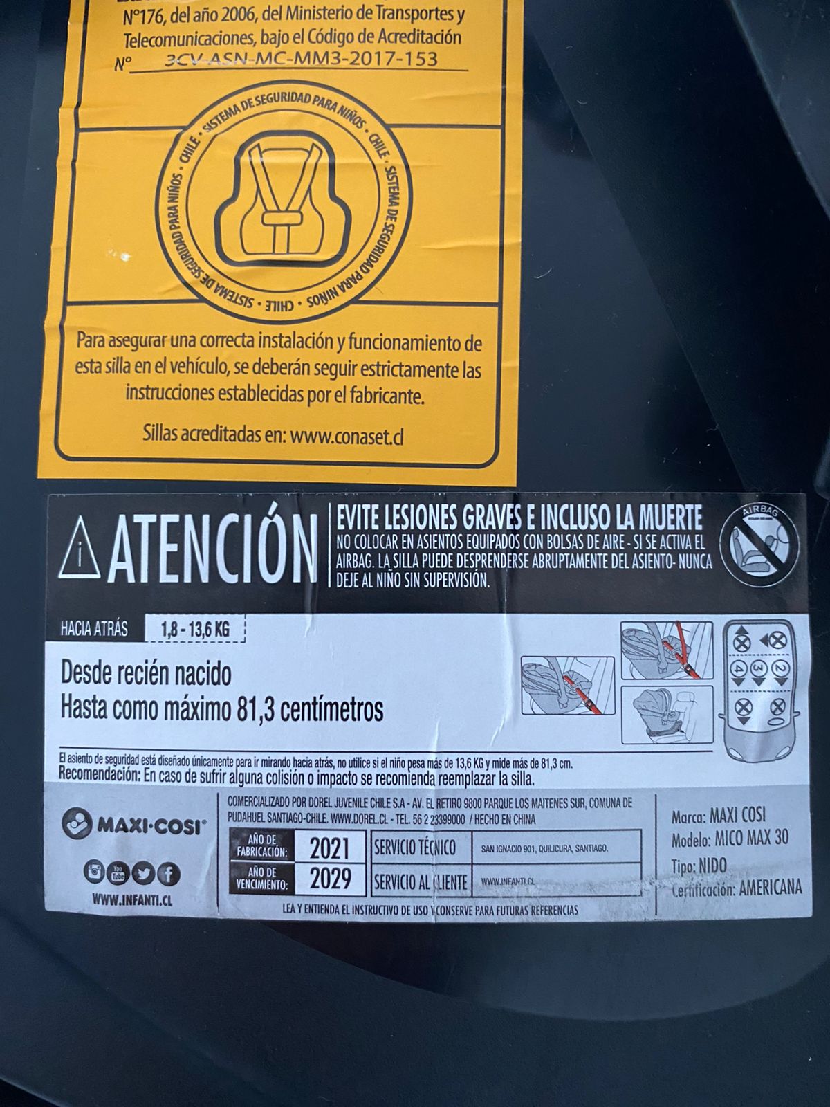 (#PG3859) Silla nido. Marca Maxi Cosi