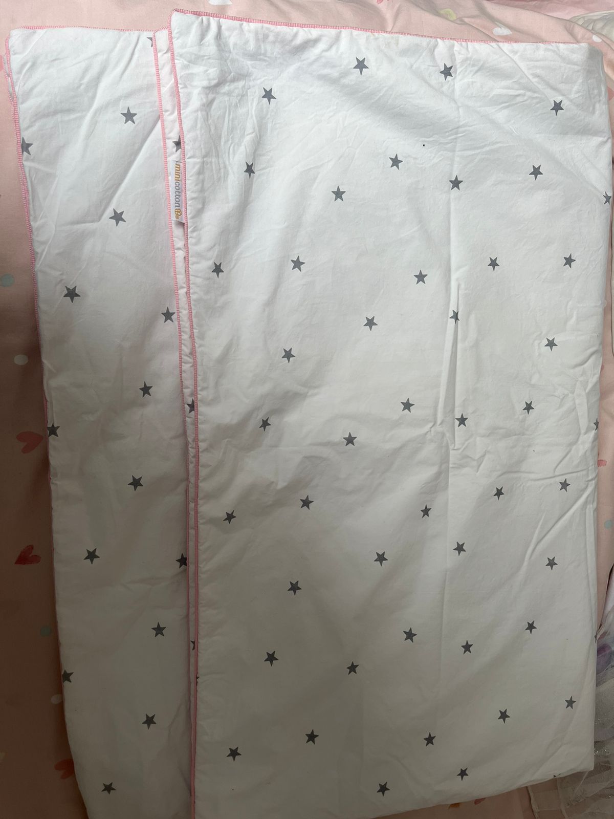 (#PG3866) Cubrecama para cuna. Marca Mini Cotton