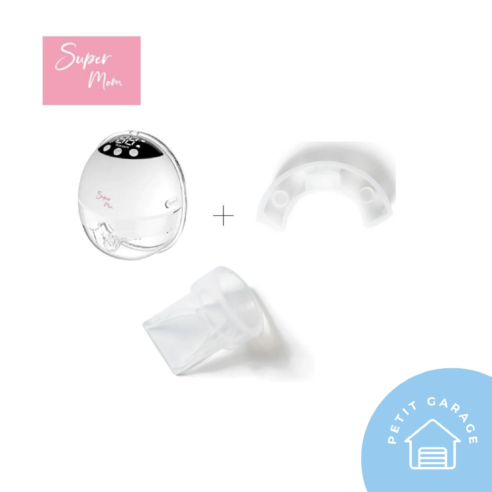 (#PG2779) Extractor de leche + 2 válvulas + diafragmas de repuesto. Marca Supermom