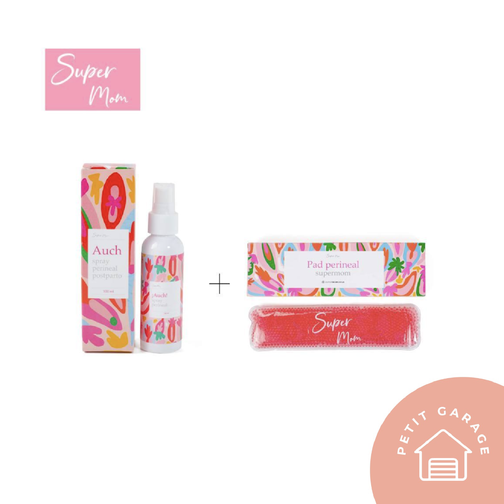 (#PG2867) Pack spray perineal + Pad perineal. Marca Super Mom
