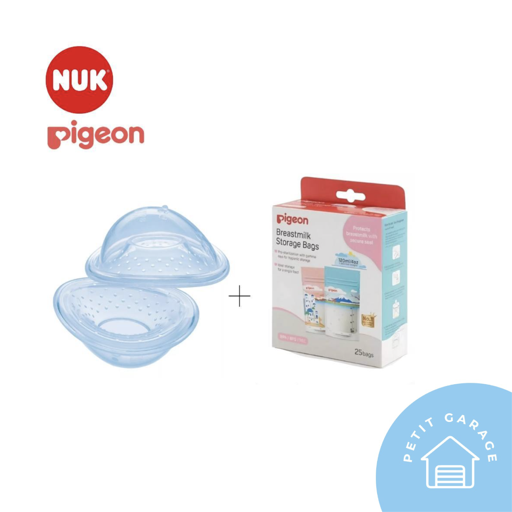 (#PG3040) Recolector de leche + bolsitas de leche. Marca Nuky Pigeon