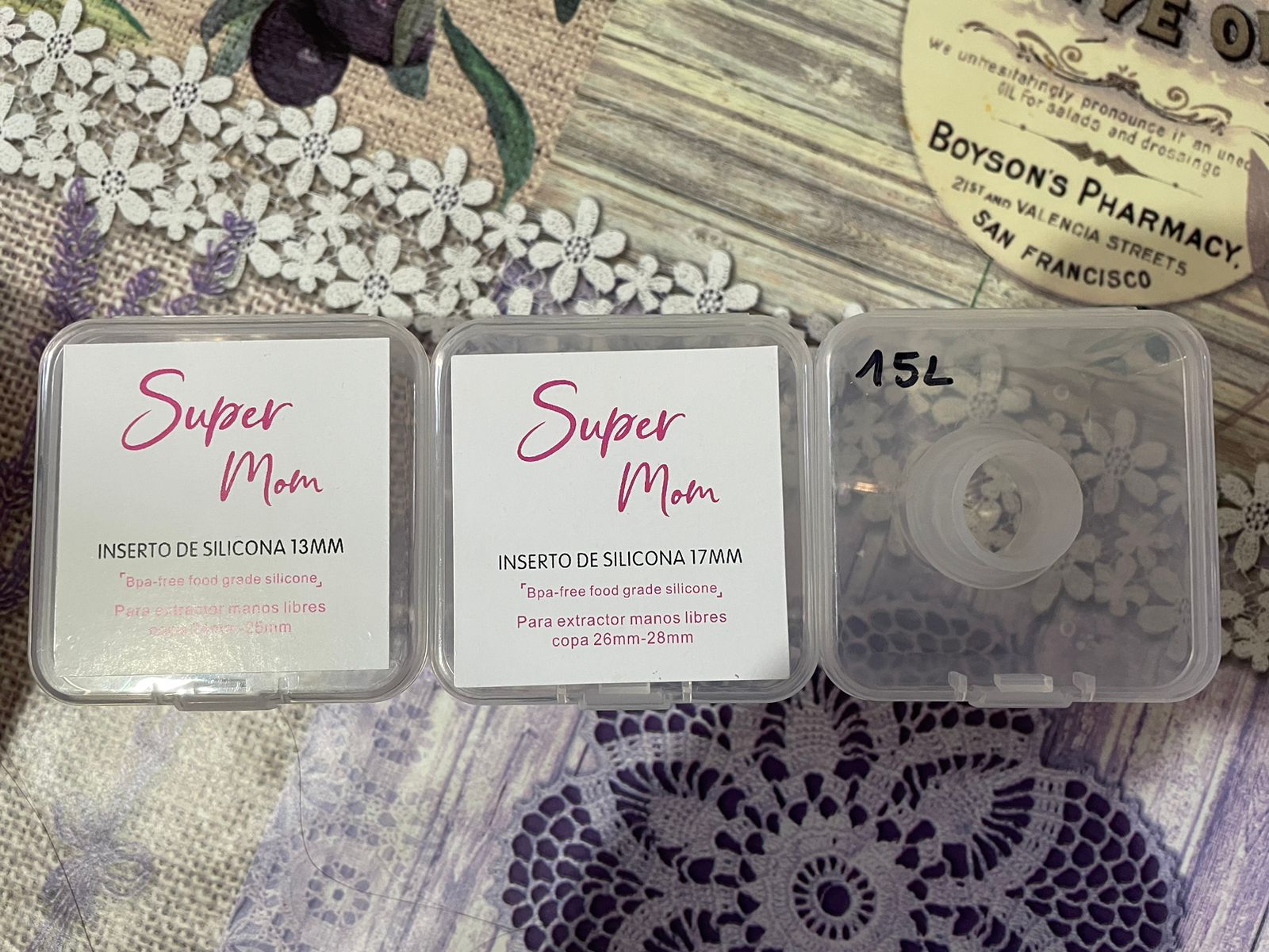 (#PG2779) Extractor de leche + 2 válvulas + diafragmas de repuesto. Marca Supermom