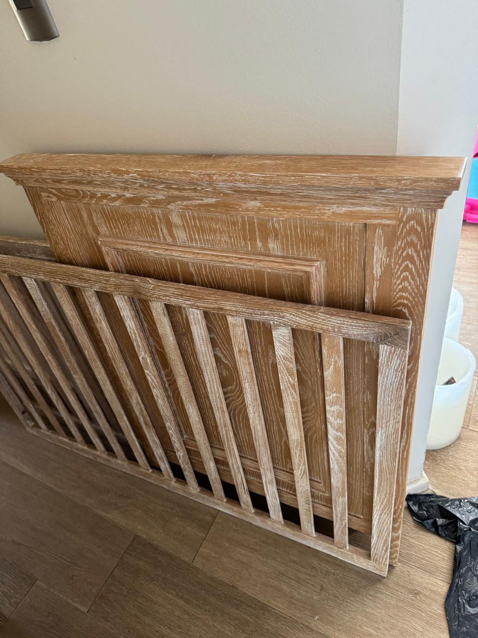 (#PG2842) Cuna y cama de transición madera + colchón Drimkip. Marca Mica Kids y Drimkip