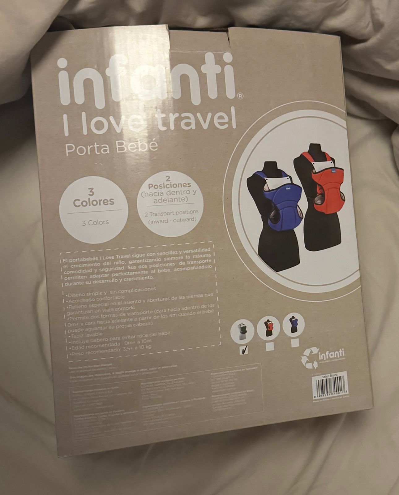 (#PG2924) Porta bebé. Marca Infanti