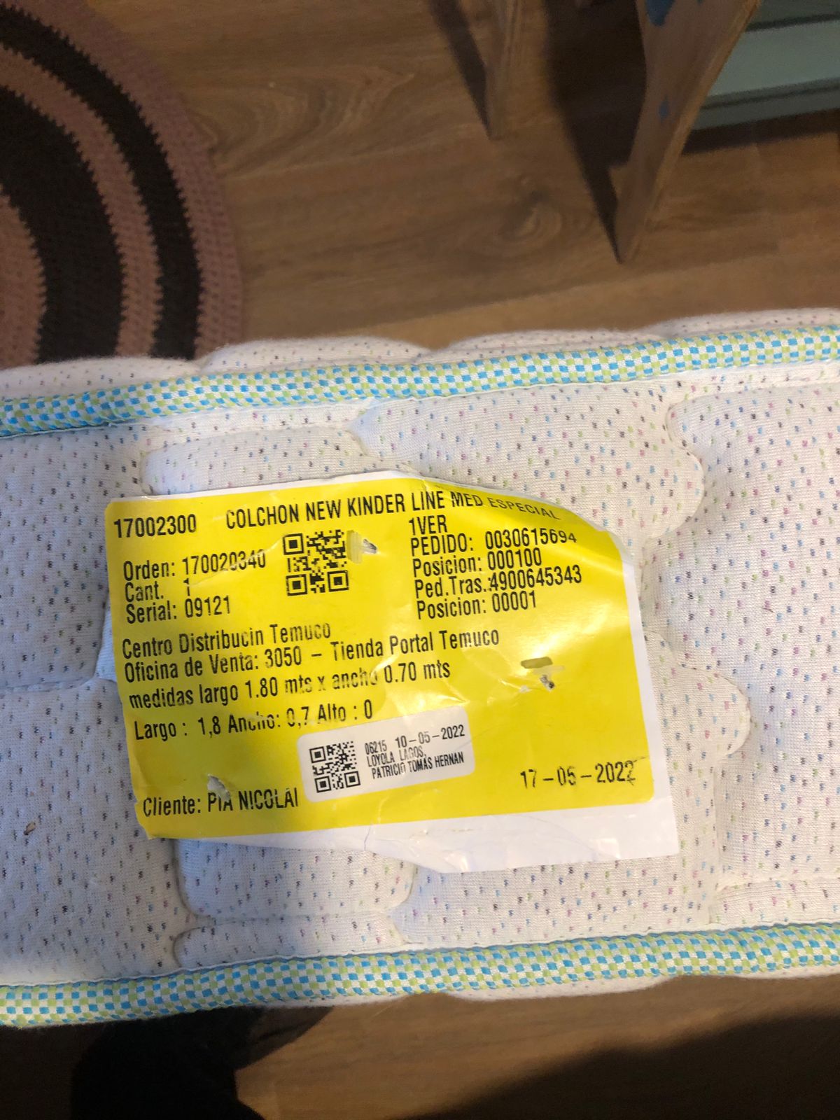 (#PG2941) Colchón de cuna New Kinder. Marca Rosen