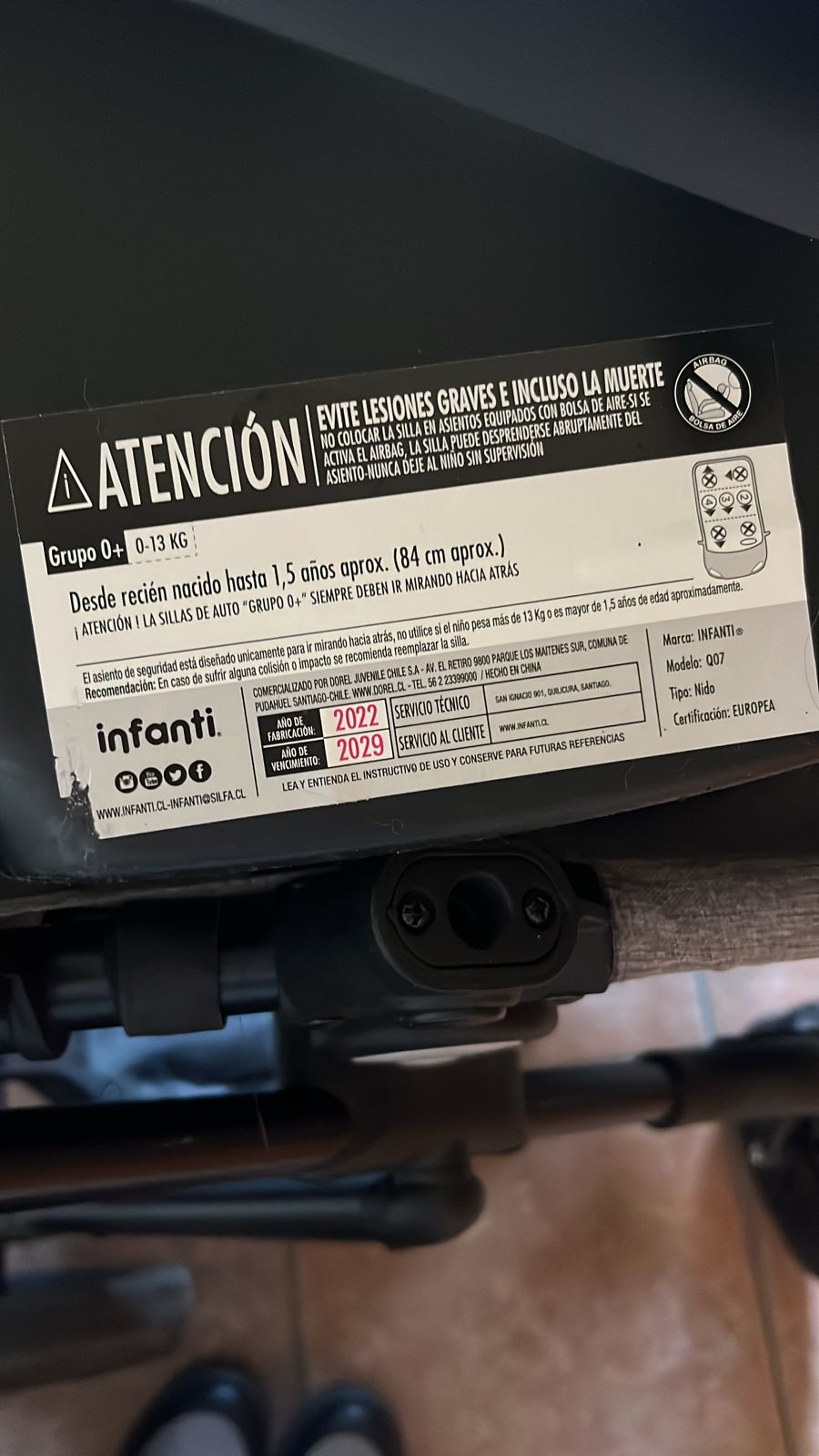 (#PG3005) Coche Travel System modelo Cloud. Marca Infanti