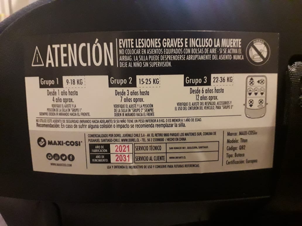 (#PG3007) Silla de auto combinada modelo Titan Nomad Blue. Marca Maxi Cosi