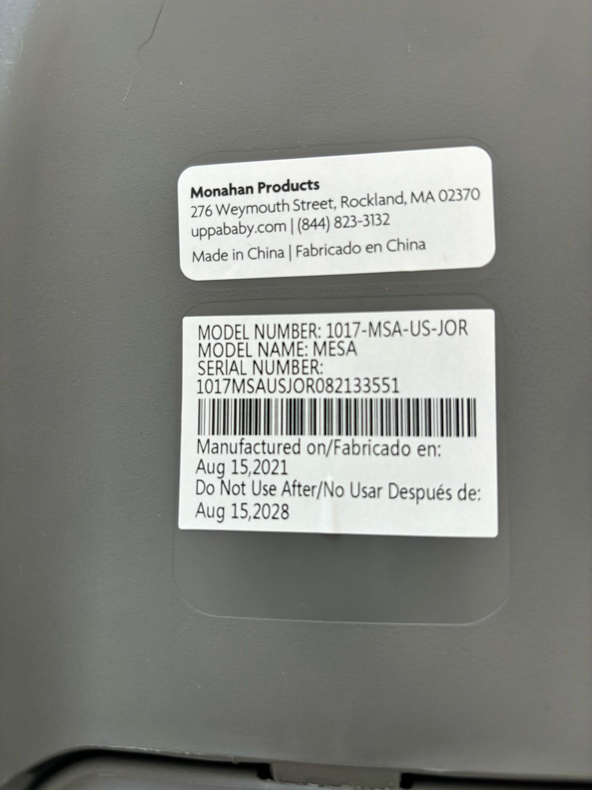 (#PG3053) Huevito Modelo Mesa. Marca Uppa Baby