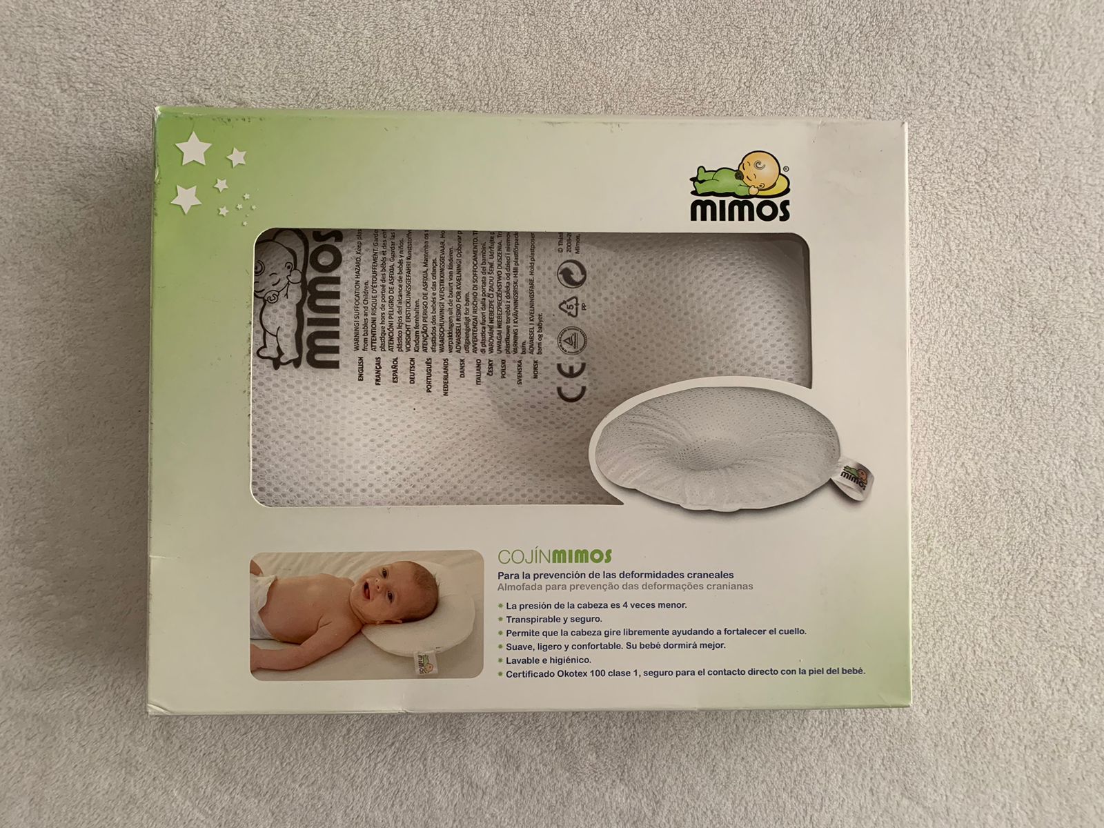 (#PG3095) Cojín postural XL (0-10 meses). Marca Mimos