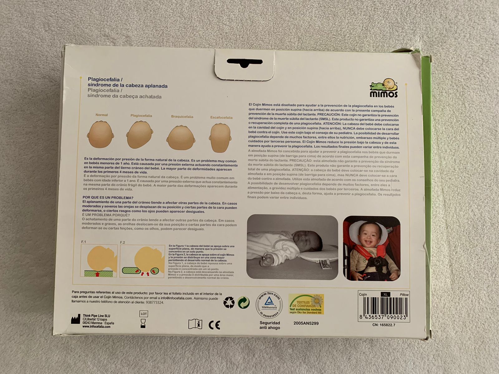 (#PG3095) Cojín postural XL (0-10 meses). Marca Mimos