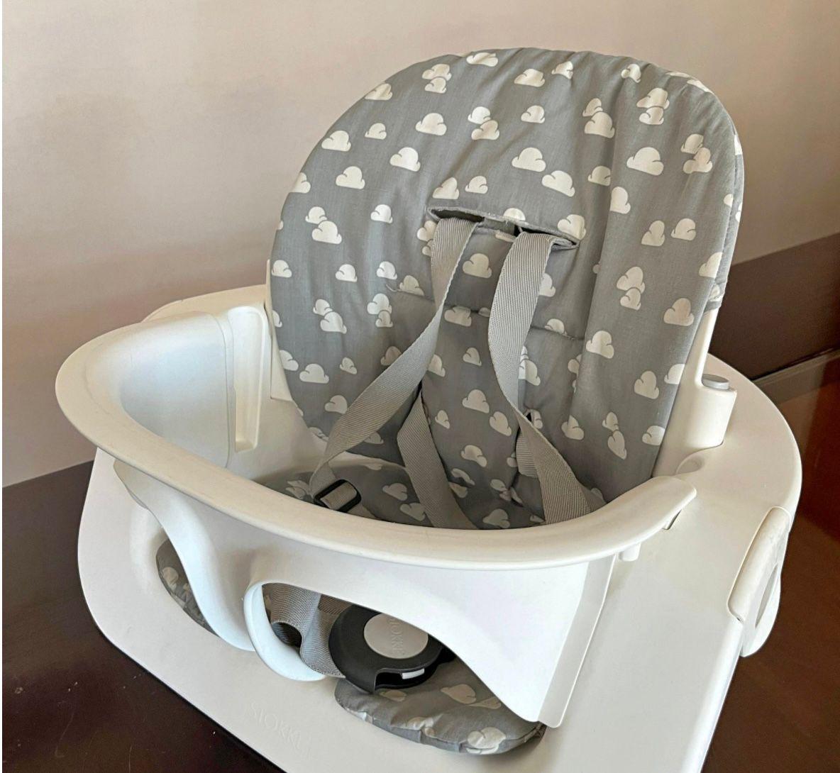 (#PG3128) Kit bebe silla steps (baby set, bandeja, individual, cojín). Marca Stokke