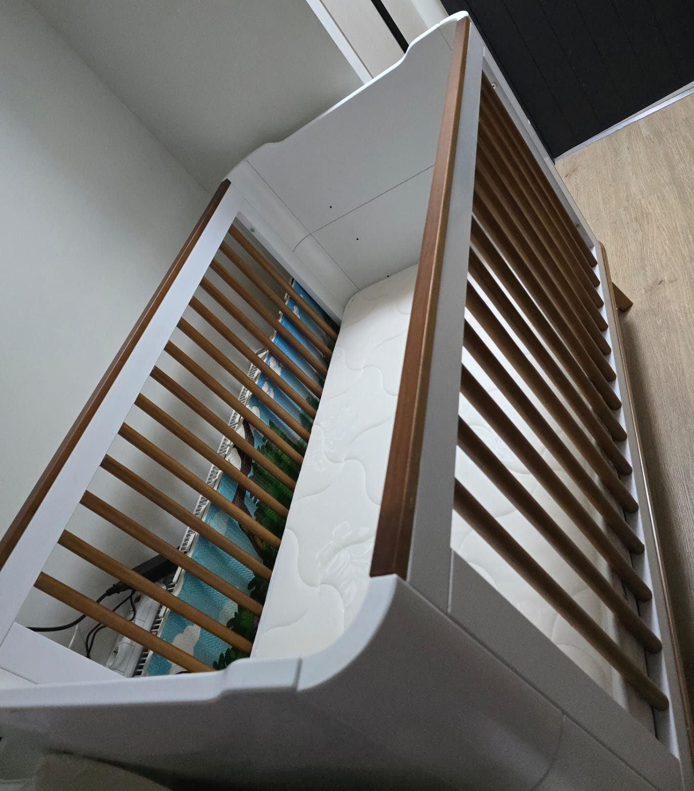 (#PG3241) Cuna de madera Albi 3 en 1. Marca Kidscool