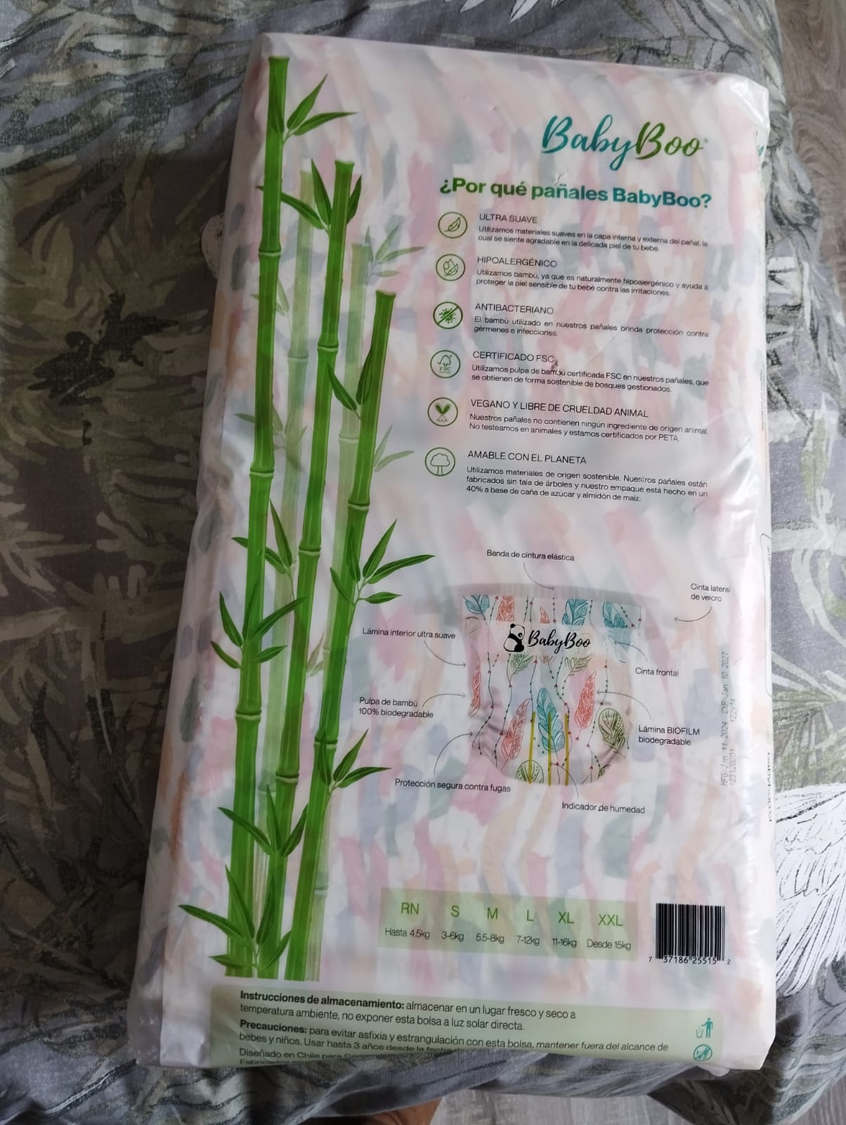 (#PG3250) Pañales Eco talla XL con velcro. Marca BabyBoo