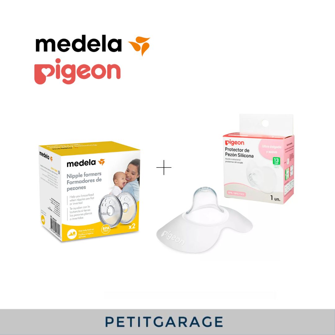 (#PG3350) Amapola + Protector de pezón. Marca Medela y Pigeon
