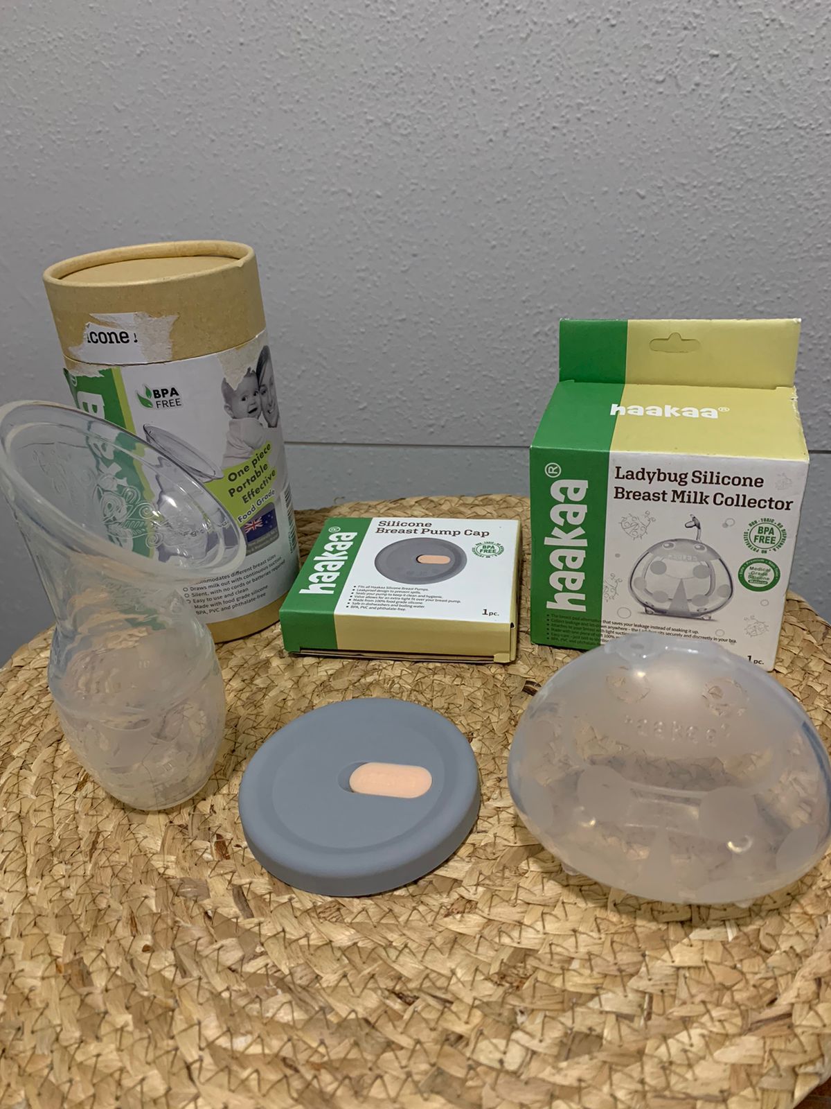 (#PG3396) Recolector de leche de silicona Gen1 + Recolector de leche Ladybug + Tapa para recolector de silicona. Marca Haakaa