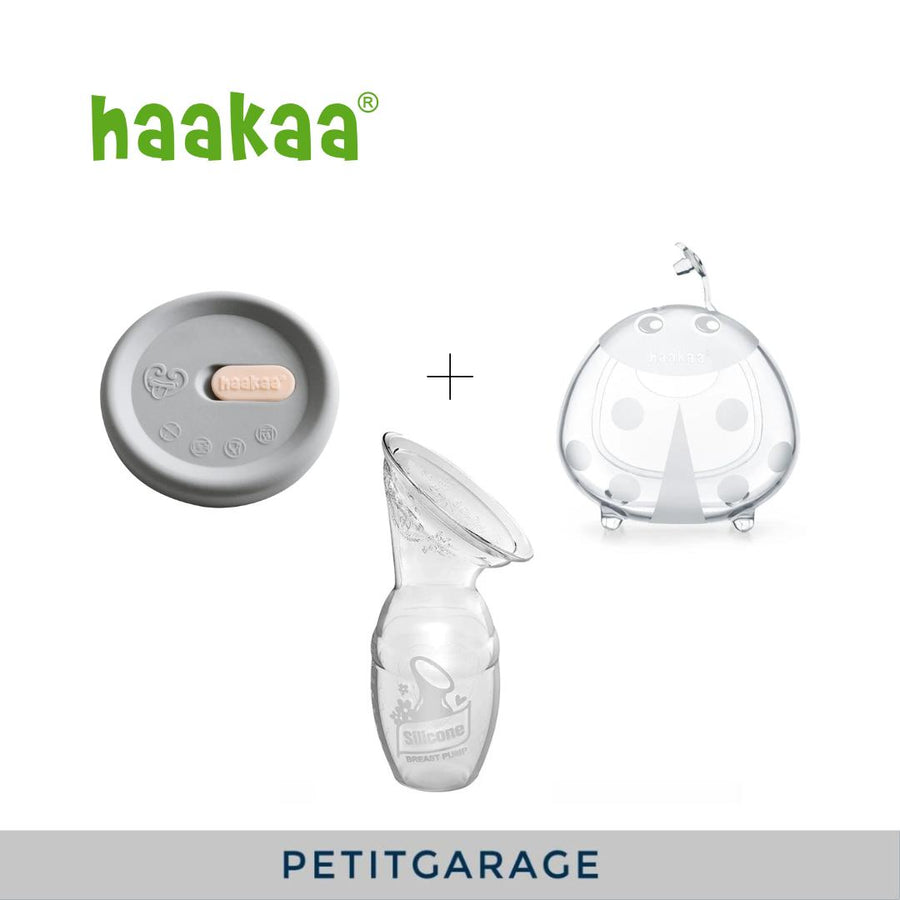(#PG3396) Recolector de leche de silicona Gen1 + Recolector de leche Ladybug + Tapa para recolector de silicona. Marca Haakaa