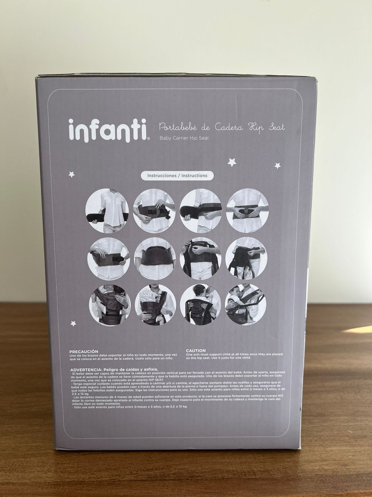 (#PG3399) Mochila portabebé y cadera. Marca Infanti