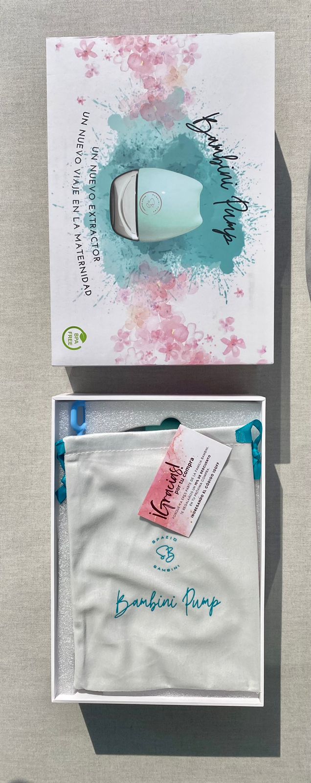 (#PG3421) Extractor de leche eléctrico. Marca Spacio Bambini