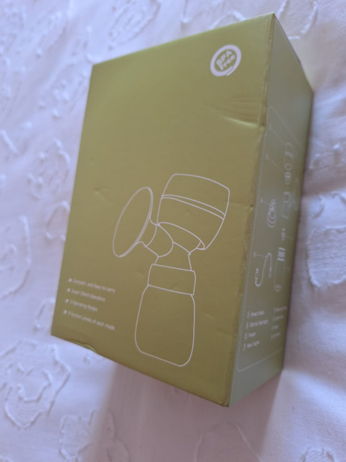 (#PG3473) Cojín de lactancia + Extractor portátil USB + Compresas calor/frío. Marca BabySpin, Lansinoh y Genérica