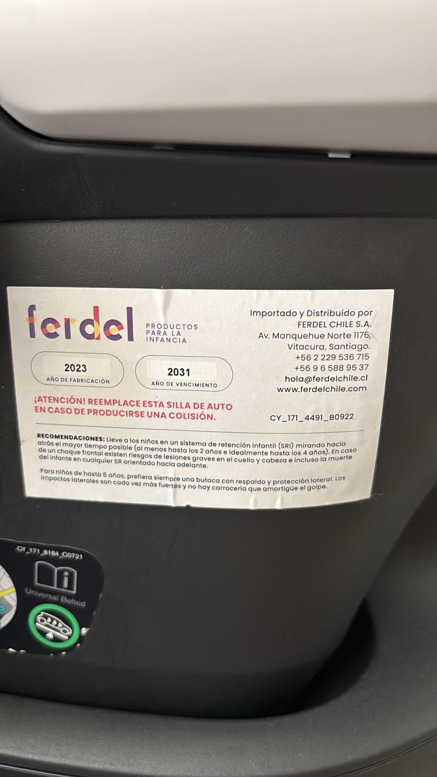 (#PG4350) Silla de auto modelo Aton B2 + Base One + Adaptadores para coches Cybex y GB. Marca Cybex